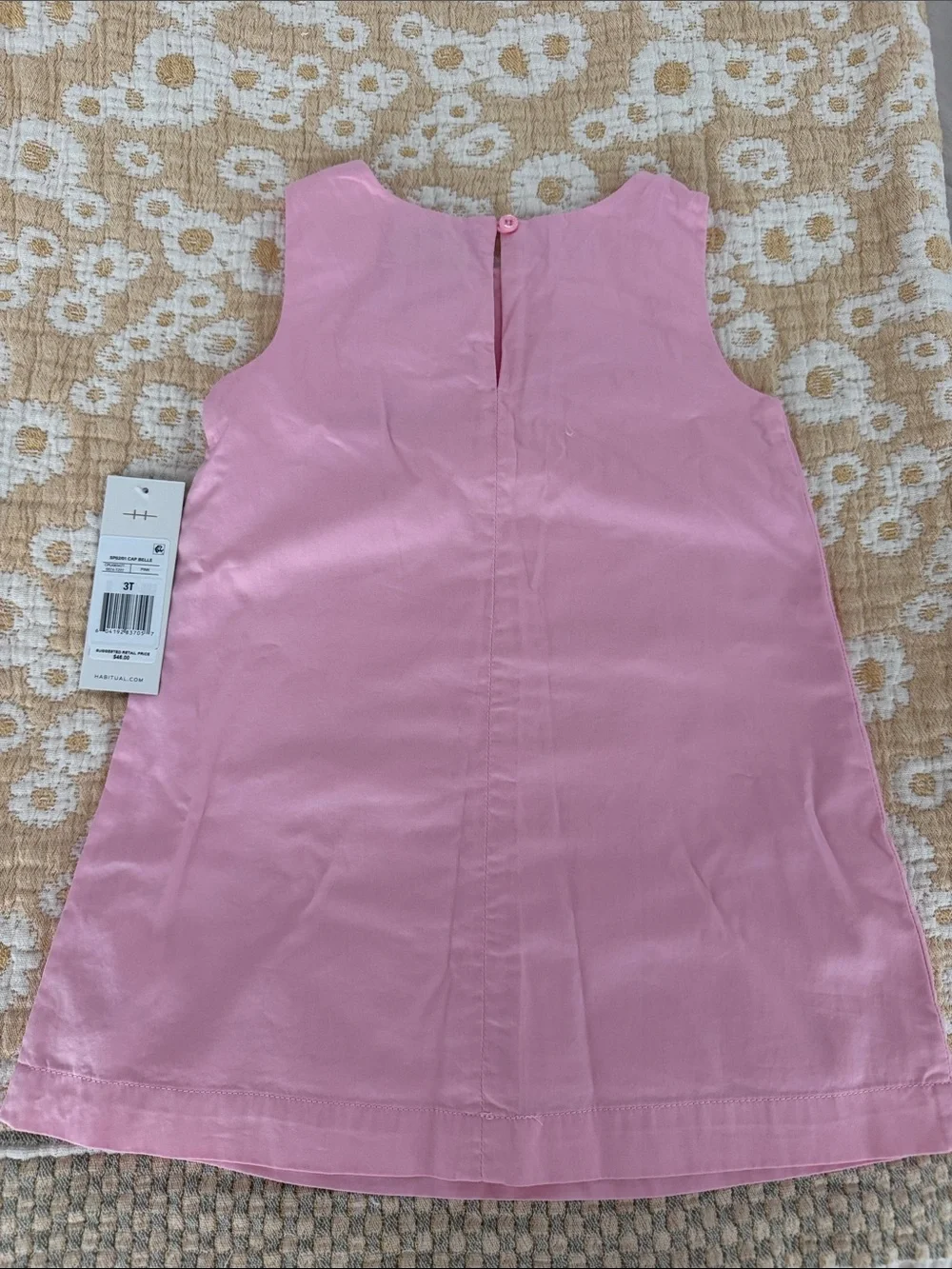 Habitat Pink Sleeveless Bow-Appliqué A-Line Dress 3T
